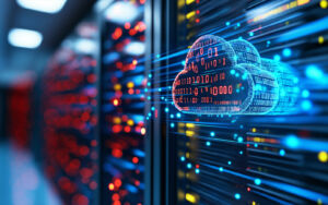 Cloud data being accumulated and assessed on a monitor screen.