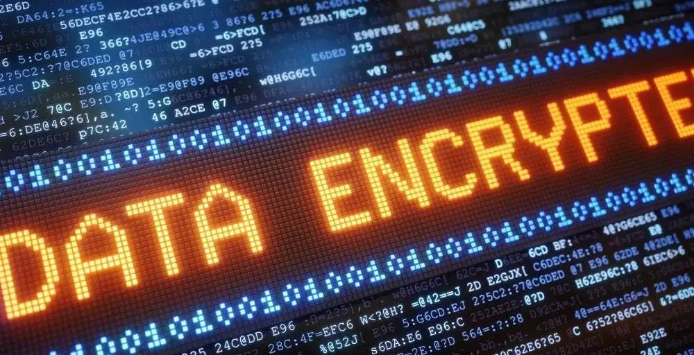 Data is being encrypted in this on screen visualization by a managed IT professional.