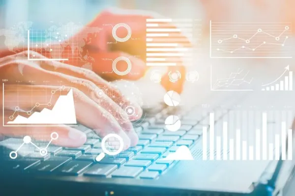 Data being worked by managed It experts on a computer screen.