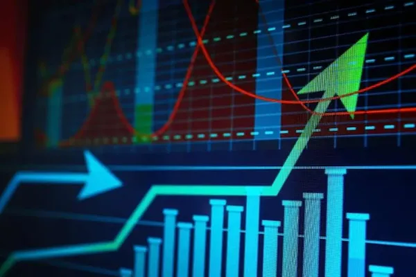 Projected data is set to grow in this image of a computer showing progress.