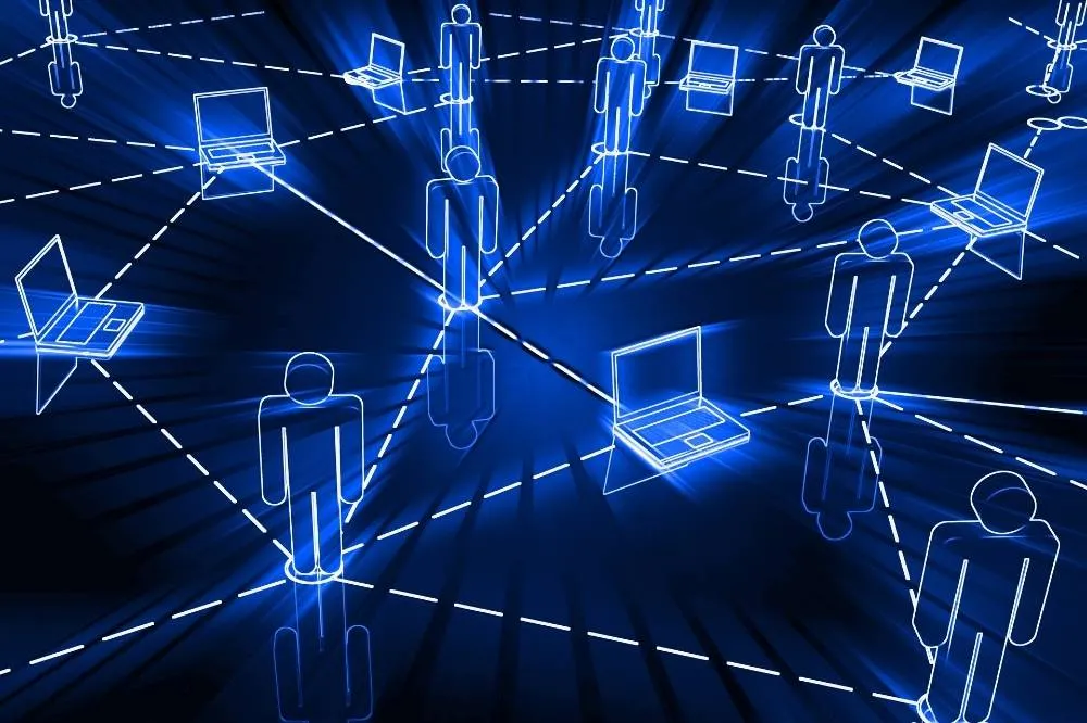 A visualization of data connections between users and terminals.