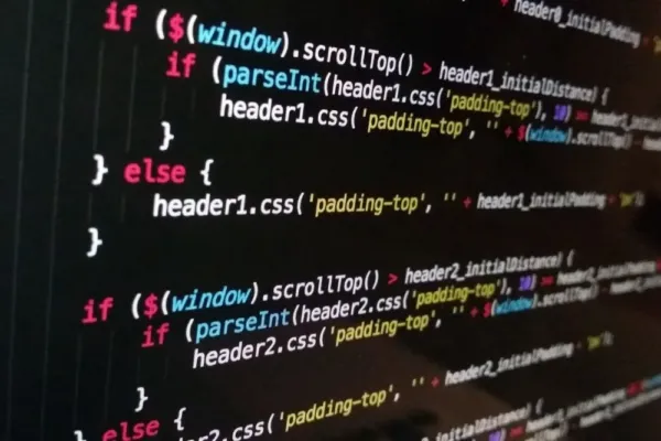 Data encryption being visualized on a computer screen by managed IT experts.