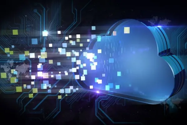 Visualization of the cloud data with particles flying.
