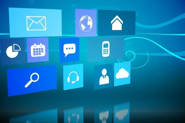 Visualization of data and computers in the cloud.
