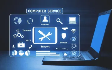 A managed IT services team displays work performed for a client.