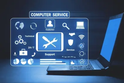A managed IT services team displays work performed for a client.