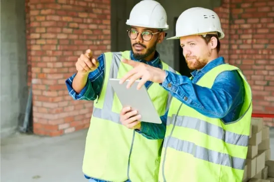 Image of construction company workers at work