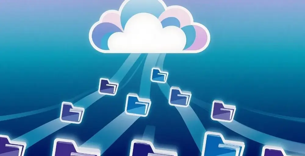 A graphic of data being digitally imported into the cloud.