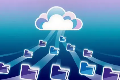 A graphic of data being digitally imported into the cloud.